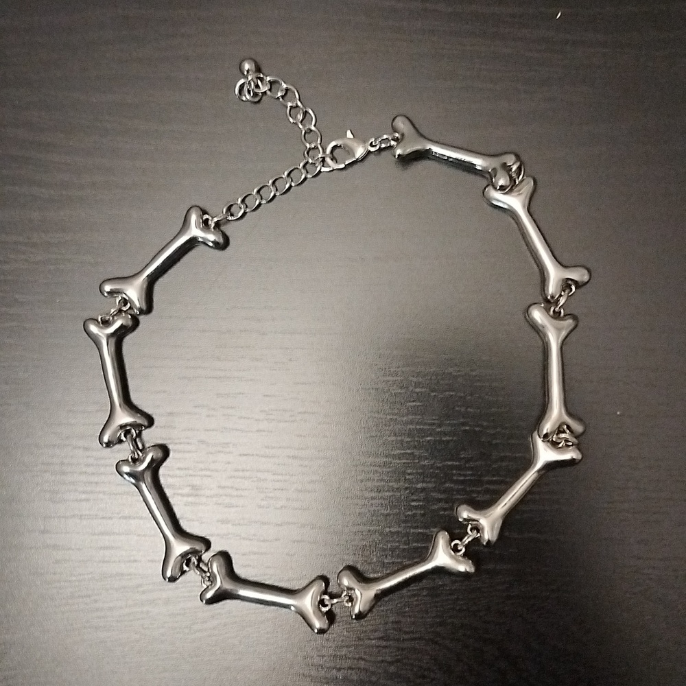 H&M Silver Tone Choker Style Necklace